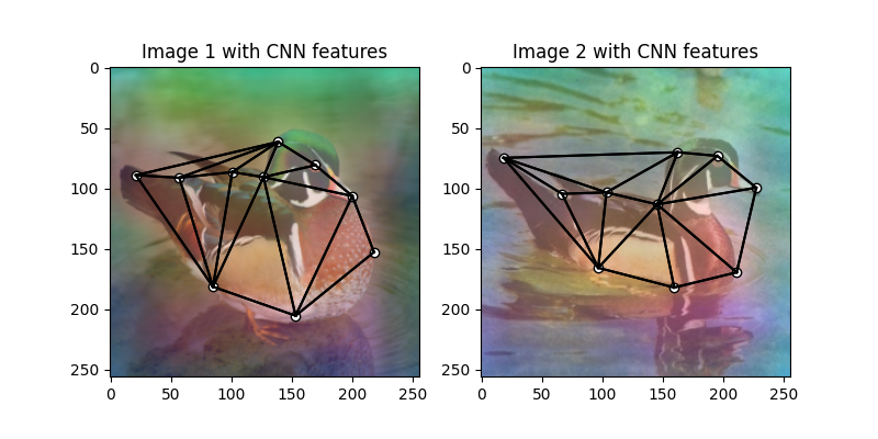 Image 1 with CNN features, Image 2 with CNN features